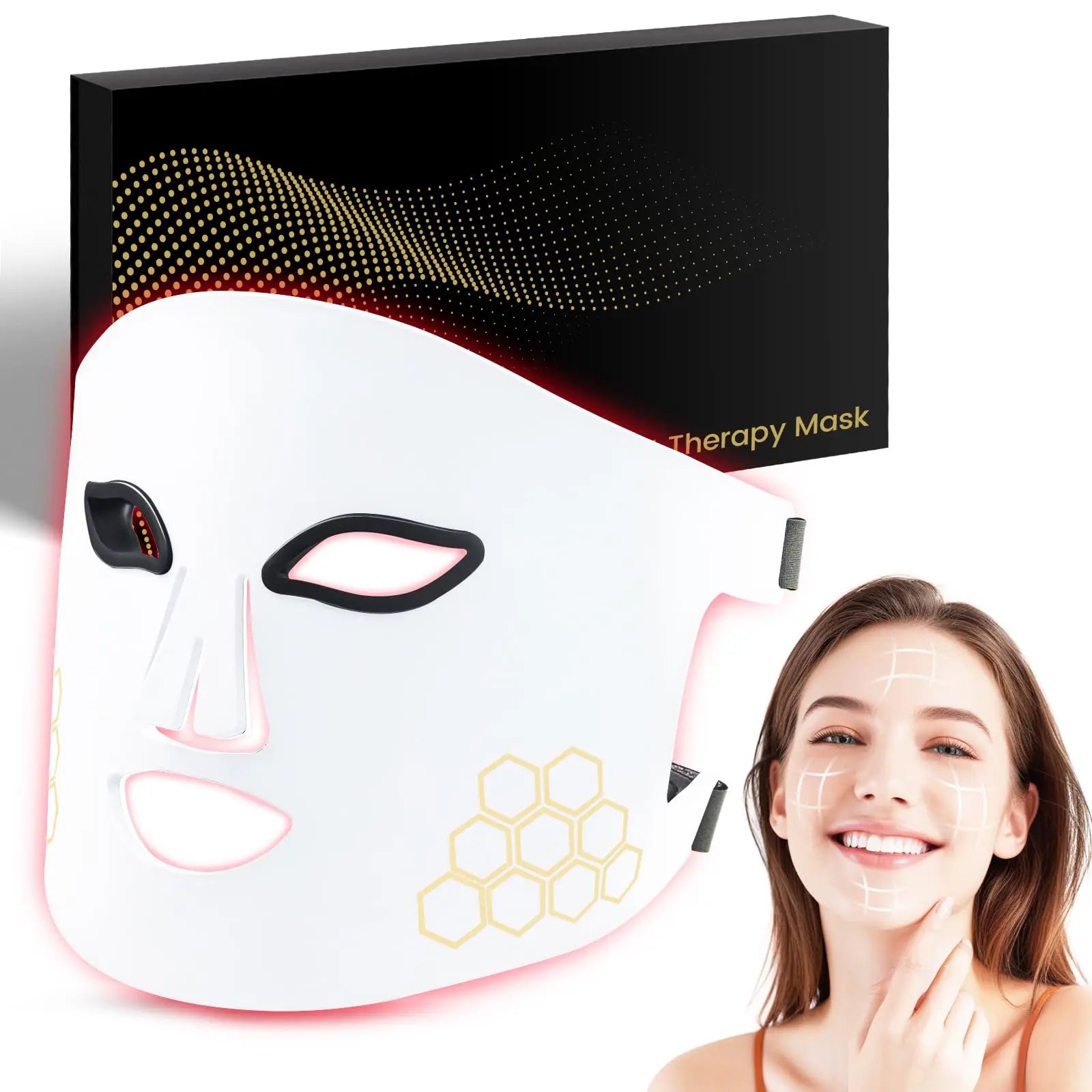 LED Light Therapy Face Mask – Red, Blue & Infrared with Eye Protection