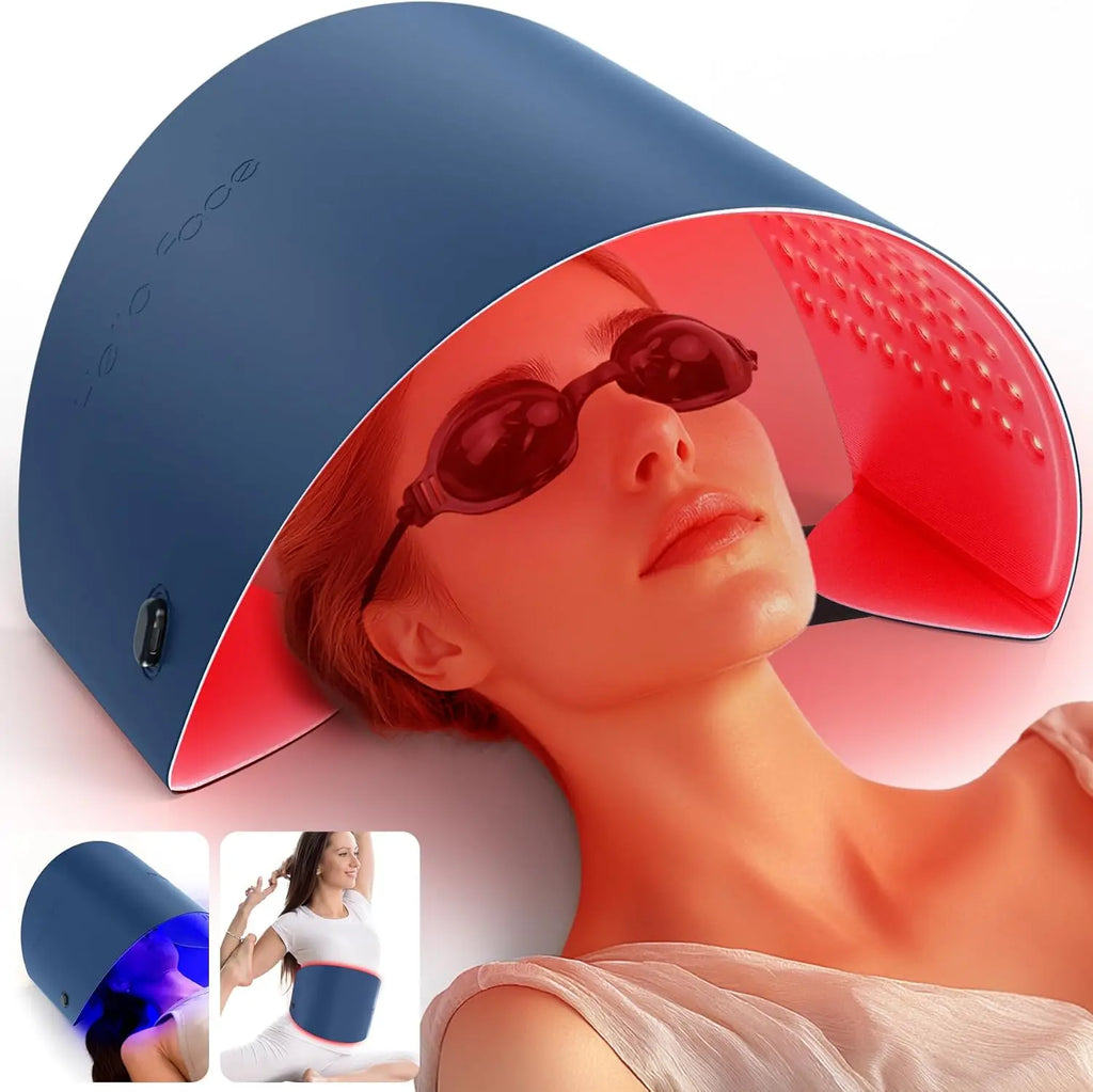 LED Light Therapy Face Mask – Red, Blue & Infrared with Eye Protection