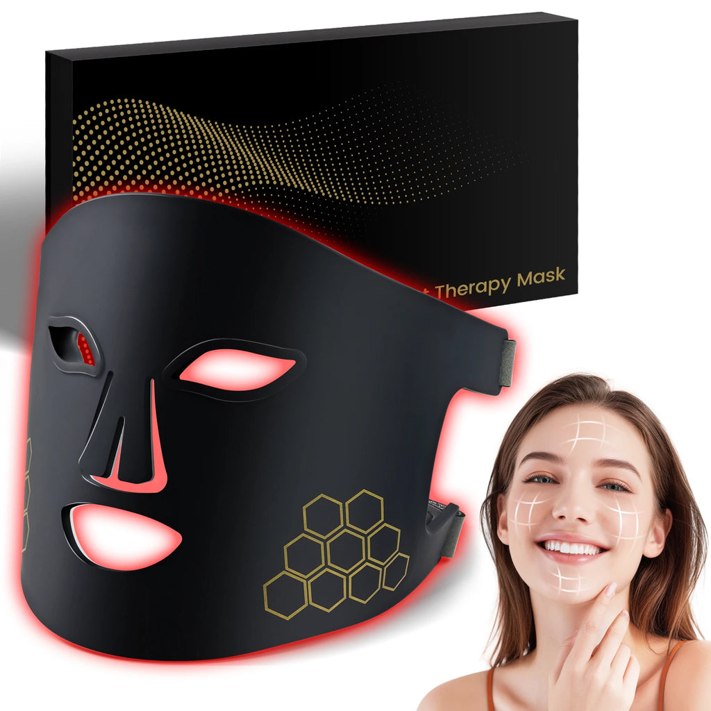 LED Light Therapy Face Mask – Red, Blue & Infrared with Eye Protection