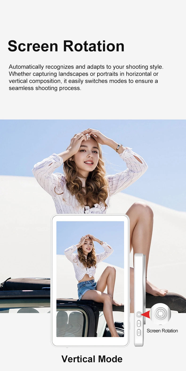Magnetic Phone Monitor – Real-Time Selfie & Rear Camera for 4K Streaming