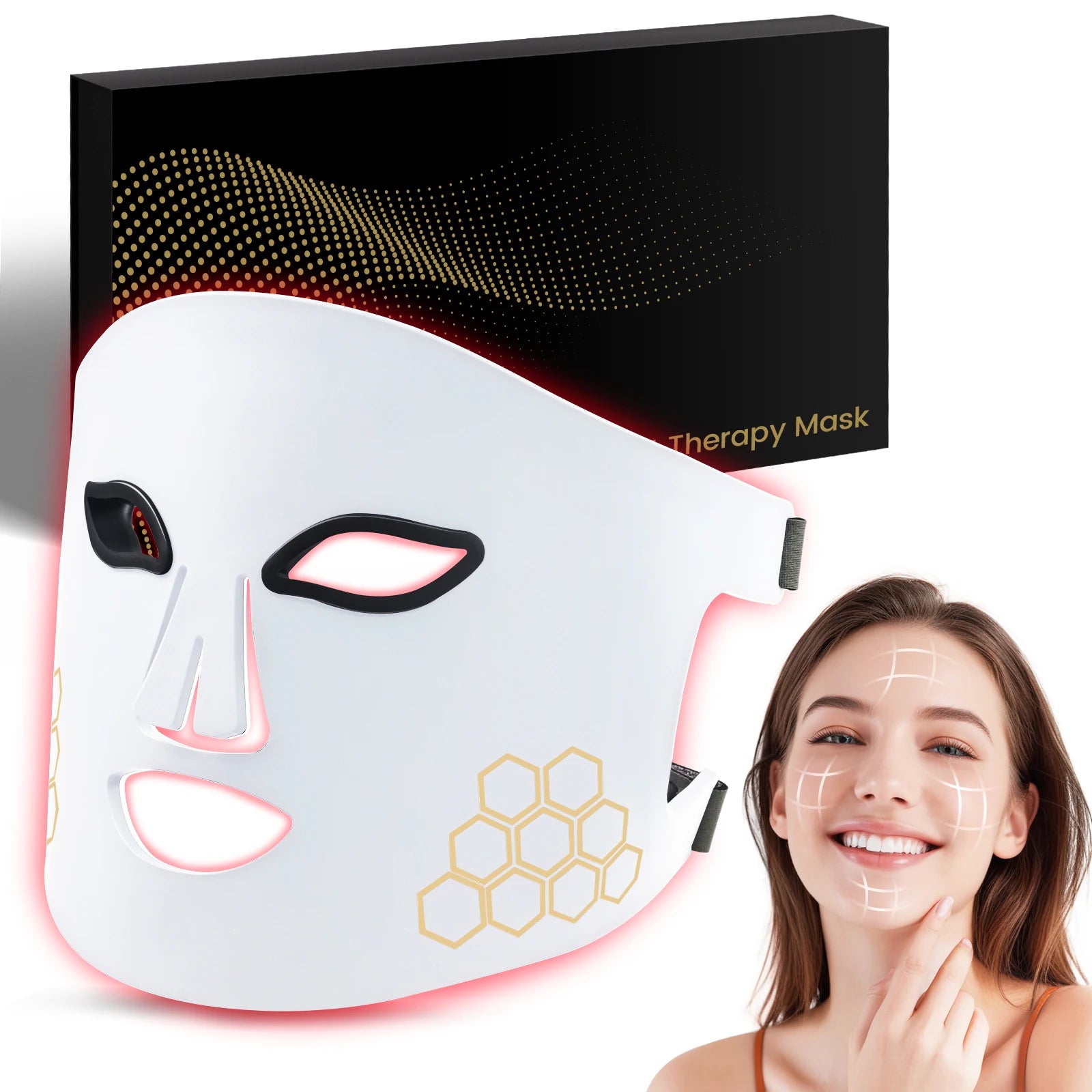 LED Light Therapy Face Mask – Red, Blue & Infrared with Eye Protection
