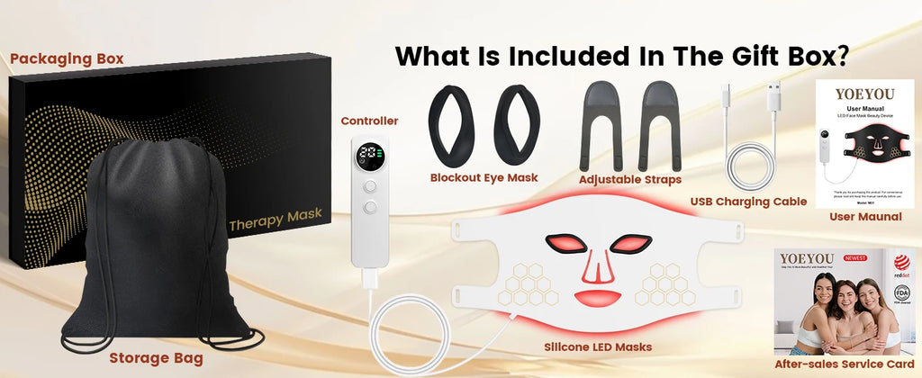 LED Light Therapy Face Mask – Red, Blue & Infrared with Eye Protection