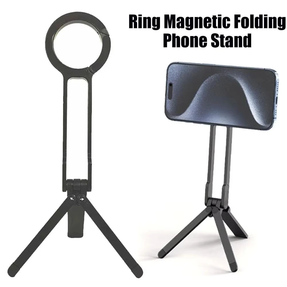 ClipMount Pro – Foldable Magnetic Phone Tripod with Carabiner