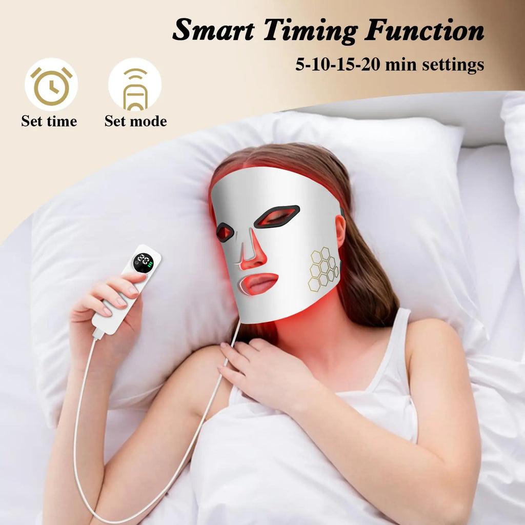 LED Light Therapy Face Mask – Red, Blue & Infrared with Eye Protection