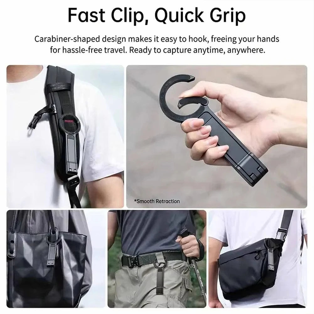ClipMount Pro – Foldable Magnetic Phone Tripod with Carabiner