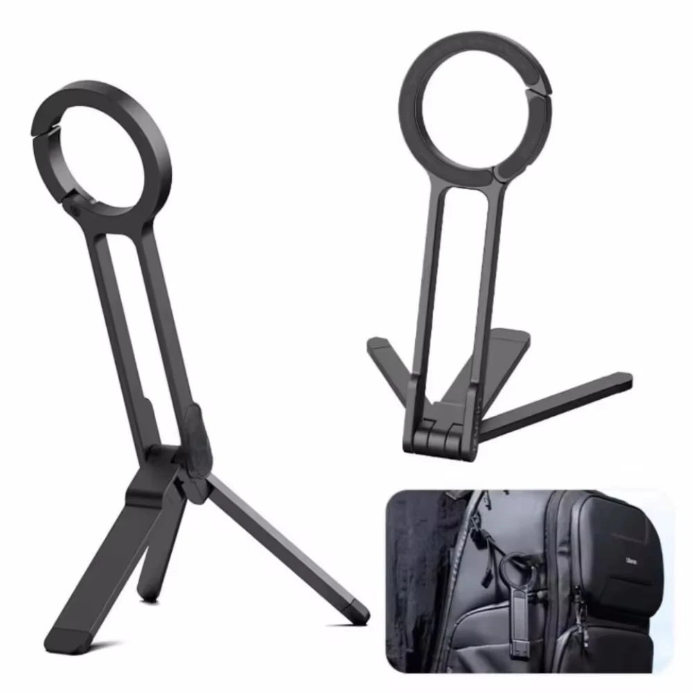 ClipMount Pro – Foldable Magnetic Phone Tripod with Carabiner